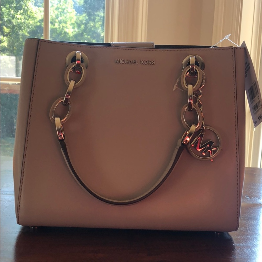 Michael Kors Pearl Grey Cynthia Satchel